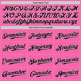 Custom Pink Black-White Authentic Baseball Jersey