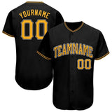 Custom Black Gold-White Baseball Jersey