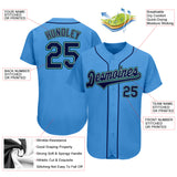 Custom Powder Blue Navy-Teal Authentic Baseball Jersey