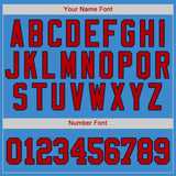 Custom Powder Blue Red-Navy Authentic Baseball Jersey