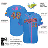 Custom Powder Blue Camo-Pink Authentic Baseball Jersey