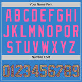 Custom Powder Blue Camo-Pink Authentic Baseball Jersey