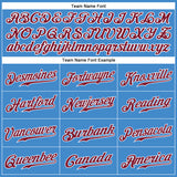 Custom Powder Blue Crimson-White Authentic Baseball Jersey