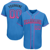 Custom Powder Blue Pink-Black Authentic Drift Fashion Baseball Jersey