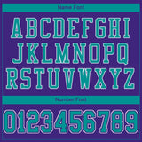Custom Purple Aqua-White Mesh Authentic Football Jersey