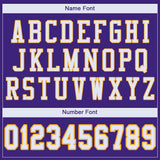 Custom Purple White-Gold Mesh Authentic Football Jersey