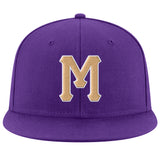 Custom Purple Old Gold-White Stitched Adjustable Snapback Hat