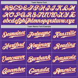 Custom Purple White-Orange Authentic Baseball Jersey