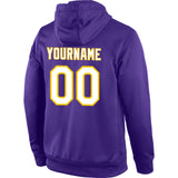 Custom Stitched Purple White-Gold Sports Pullover Sweatshirt Hoodie