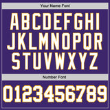 Custom Purple White-Gold Authentic Baseball Jersey