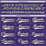 Custom Purple White-Black Authentic Baseball Jersey