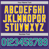 Custom Purple Aqua-Gold Authentic Baseball Jersey