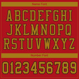Custom Red Old Gold-Black Mesh Authentic Football Jersey