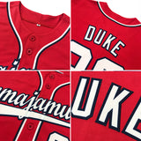 Custom Red White-Royal Authentic Baseball Jersey