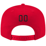 Custom Red Black-White Stitched Adjustable Snapback Hat