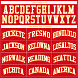 Custom Red White-Gold Authentic Throwback Rib-Knit Baseball Jersey Shirt