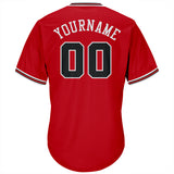 Custom Red Black-White Authentic Throwback Rib-Knit Baseball Jersey Shirt