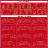 Custom Red Red-Old Gold Authentic Throwback Basketball Jersey