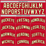 Custom Red White-Gold Authentic Throwback Basketball Jersey