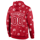 Custom Stitched Red Red-White Christmas 3D Sports Pullover Sweatshirt Hoodie