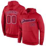 Custom Stitched Red Red-Navy Sports Pullover Sweatshirt Hoodie