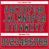 Custom Red Green-White Authentic Throwback Basketball Jersey