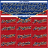 Custom Red Royal-Gold 3D Pattern Design Multicolor Authentic Baseball Jersey
