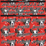 Custom Red Black-White 3D Pattern Design Dogs Authentic Baseball Jersey