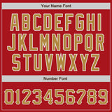 Custom Red Old Gold-White Authentic Baseball Jersey