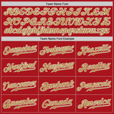 Custom Red Old Gold-White Authentic Baseball Jersey