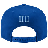 Custom Royal Light Blue-White Stitched Adjustable Snapback Hat