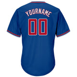 Custom Royal Red-White Authentic Throwback Rib-Knit Baseball Jersey Shirt