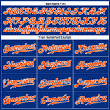 Custom Royal White Pinstripe Orange-White Authentic Baseball Jersey