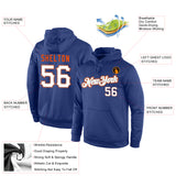 Custom Stitched Royal White-Orange Sports Pullover Sweatshirt Hoodie