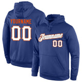 Custom Stitched Royal White-Orange Sports Pullover Sweatshirt Hoodie