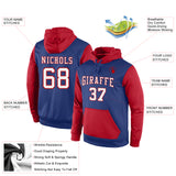 Custom Stitched Royal White-Red Sports Pullover Sweatshirt Hoodie