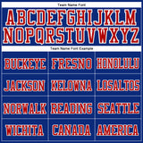 Custom Royal Red-White Stitched Cuffed Knit Hat