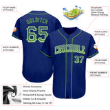 Custom Royal Neon Green-White Authentic Drift Fashion Baseball Jersey