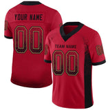 Custom Red Black-Old Gold Mesh Drift Fashion Football Jersey