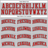 Custom Gray Black Pinstripe Red-White Authentic Basketball Jersey