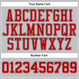 Custom Gray Black Pinstripe Red-White Authentic Basketball Jersey