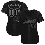 Custom Black Snakeskin Black-Gray 3D Pattern Design Authentic Baseball Jersey