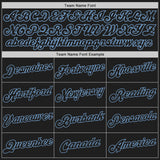 Custom White-Black Light Blue Authentic Split Fashion Baseball Jersey