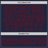 Custom White Navy-Red Authentic Split Fashion Baseball Jersey