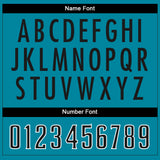 Custom Teal Black-White Split Fashion Football Jersey