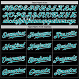Custom Black Teal-Purple Authentic Split Fashion Baseball Jersey