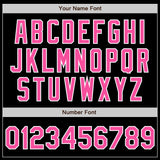 Custom Black Pink-Powder Blue Authentic Split Fashion Baseball Jersey