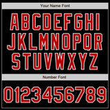 Custom Black Red-Light Blue Authentic Split Fashion Baseball Jersey