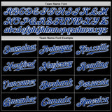 Custom Black Royal-Light Blue Authentic Split Fashion Baseball Jersey
