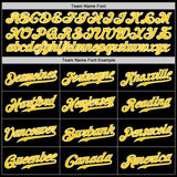 Custom Black Gold-Panther Blue Authentic Split Fashion Baseball Jersey